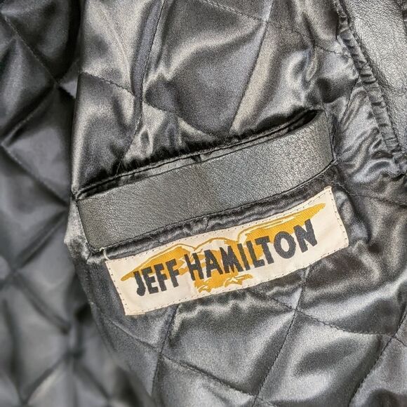 Vintage NASCAR 2000 Black Jeff Hamilton Leather Jacket - Picture 5 of 7
